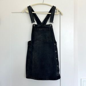 Free People Black Denim Overall Dress